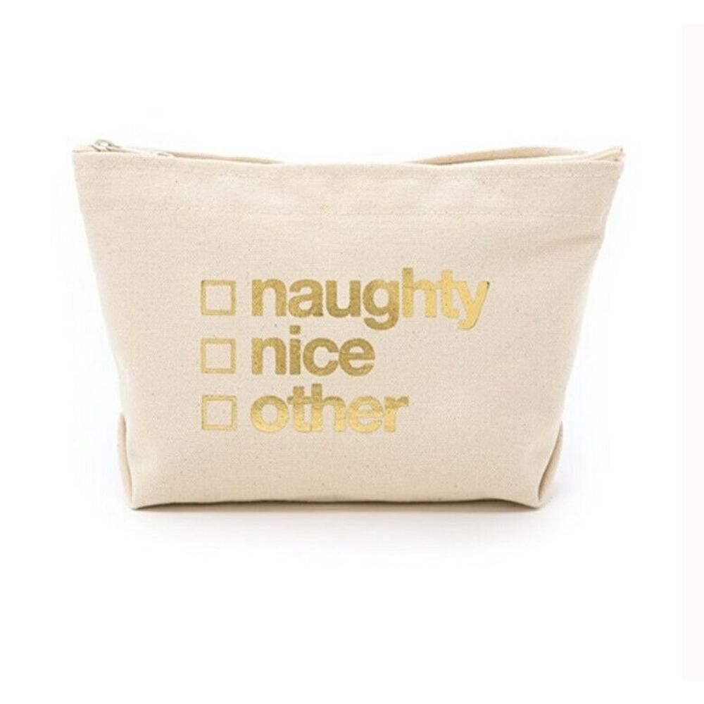 Dogeared Zip Makeup Bag Beige